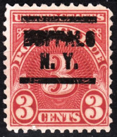 USA Precancels New York 1931 Sc DUE J82 3c P.11x10½ BUFFALO / N.Y. (Blurred) - Prematasellado