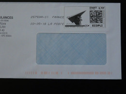 Avion En Papier Timbre En Ligne Montimbrenligne Sur Lettre (e-stamp On Cover) Ref TPP 5498 - Printable Stamps (Montimbrenligne)