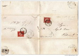 1876 LETTERA CON ANNULLO PIEDIMONTE D'ALIFE CASERTA - Dienstzegels