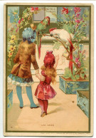 CHROMO IMAGE * AU BON MARCHÉ Les ARAS ( Fillette Petite Fille Perroquet ) Maison Aristide Boucicaut à Paris - Au Bon Marché