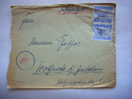Avion / Airplane / Feldpost To Wolferode Eisleben / January 1944 / Stamp Junkers Ju52 - Cartas & Documentos