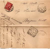 1894  LETTERA CON ANNULLO BENEVENTO + BASSANO VICENZA - Marcophilia