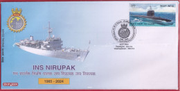 India 2024 INS Nirupak, Decommissioning Ceremony, Indian Naval, Ship, Navy ,Map, Special Cover (**) Inde,Indien - Storia Postale
