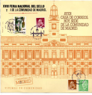 Tarjeta  Con Matasellos Conmemorativo De Feria Nacional Del Sello Madrid 1986 - Lettres & Documents