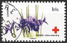 France 2014 - Mi 5846 - YT Ad 993 ( Red-Cross, Flowers : Iris ) Cachet Rond - Used Stamps