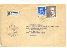 ESPAGNE Salamanca -  Affranchissement Sur Lettre Recommandée - Lettres & Documents