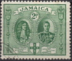 JAMAICA/1945/USED/SC#130a/ GRANTING NEW CONSTITUTION/ KING GEORGE VI/ KGVI/ 2p DEEP GREEN PERF 12 1/2 - Jamaica (...-1961)