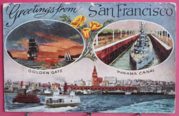 USA - Greetings From San Francisco - Golden Gate - Panama Canal - San Francisco