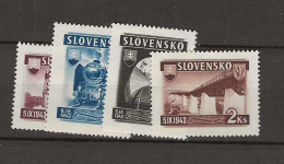 1943 MNH Slovakia Mi 124-27 Postfris** - Nuovi