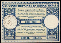 BRESIL BRAZIL Lo12p  2000 RÉIS  Int. Reply Coupon Reponse Antwortschein Cupon Respuesta IRC IAS  EMIS. DE VALES 17.03.41 - Enteros Postales