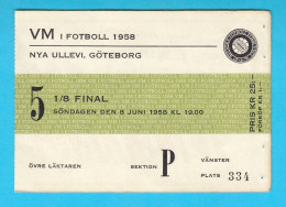 ENGLAND Vs SOVIET UNION (RUSSIA) - 1958 FIFA WORLD CUP Football Match Ticket * Soccer Fussball Calcio Foot Billet Futbol - Eintrittskarten