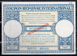 BRESIL BRAZIL  Lo17 80 / 30 CRUZEIROS Int. Reply Coupon Reponse Antwortschein Cupon Respuesta IRC IAS O CENTRAL 15.08.68 - Enteros Postales