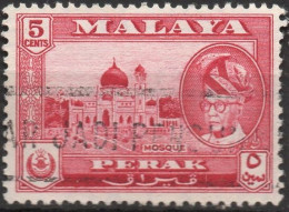 MALAYA-PERAK/1957-61/USED/SC#130/ TIGER/ 1c GREEN - Perak