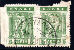 3639.ASIA MINOR CAMPAIGN, 5 L. LITHO PAIR(DAMAGED) KYDONIA ΚΥΔΩΝΙΑΙ POSTMARK - Zonder Classificatie