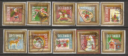Pays-Bas 2010 - Noël - Série Complète° Sur Fragments - 10 Timbres Différents - Oblitérés