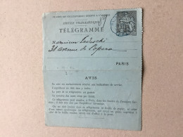 France Service Télégraphique Télégramme Paris - Telegraph And Telephone