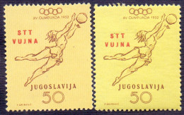 LITORALE - VUJNA ZONA B - OLYMPIC HELSINKI SENZA FONDO "LIMONE GIALLO" - **MNH - 1952 - Sassone 60c - EXTRA RARE - Taxe