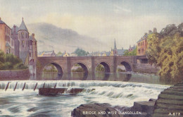 N57. Vintage Postcard. Bridge And Weir, Llangollen. By Edward H Thompson - Denbighshire