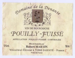 Étiquette " POUILLY-FUISSE " Robert Martin Viticulteur à Davayé (2775)_ev142 - Bourgogne