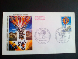 Enveloppe Premier Jour FDC De France : Centenaire De La Poste Par Ballons Montés 1971 - 1970-1979
