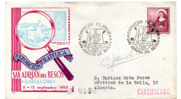 Carta Con Matasellos Conmemorativo San Adrian De Besos 1953 - Brieven En Documenten