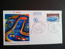 Enveloppe Premier Jour FDC De France : Cinquantenaire Des 24 Heures Du Mans 1973 - 1970-1979