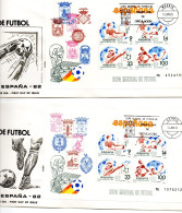 2 Cartas Con Matasellos De Mundial De Futbol De 1982 Editado Flash - Lettres & Documents