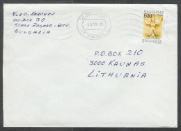 1998 Bulgaria 600 L On Cover Stara Zagora (3-6-98) To Kaunas Lithuania - Cartas & Documentos