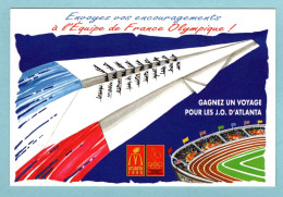 CP - Envoyez Vos Encouragements à L'Equipe De France Olympique - Atlanta 1996 - Carte Publicitaire McDonald's - Juegos Olímpicos