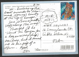 1989 4.00 Folk Costume Used On Postcard To USA - Brieven En Documenten