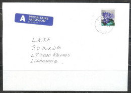 1998 5.50K Flower Hepatica On Cover To Lithuania - Briefe U. Dokumente