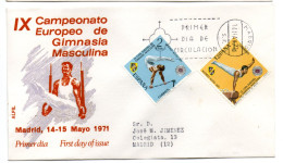 Sobre De Primer Dia  Gimnasia Masculina De 1971 Editado Alfil - Storia Postale