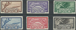 COLONIE ITALIANE 1933 Tripolitania Posta Aerea Crociera Zeppelin Cpl. 6 Val. MNH** - Tripolitania