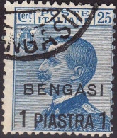 REGNO D'ITALIA Uffici All'Estero Bengasi 1911 1p. Su 25c. Azzurro - European And Asian Offices