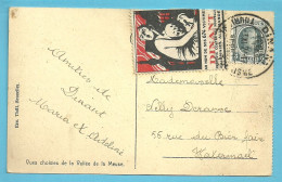193 Op Kaart Stempel DINANT Met Vignet PROTESTE CONTRE DES NOUVELLE CALOMNIES ALLEMANDE - 1922-1927 Houyoux