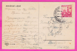 294730 / Czechoslovakia - Marienbad Mariánské Lázně Panorama Resort PC 1937 USED 1.50Kcs Banská Bystrica (Slovakia) - Covers & Documents