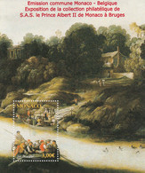 6 4254 Monaco  Bloc Emission Commune Belgique Exposition Bruges Prince Albert II Monaco Jan Brueghel  25-6-2012 - Blocs