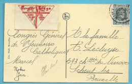 193 Op Kaart Stempel LIEGE Met Vignet CONGRES LIEGE - 1922-1927 Houyoux