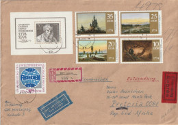 Germany DDR Cover Registered Einschreiben - 1974 - World Peace Congress Ages Of Man Paintings Friedrich - Lettres & Documents