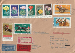Germany DDR Cover Registered Einschreiben - 1974 - International Horse Breeders Congress Horses Flowers Cacti Cactus - Lettres & Documents