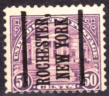 USA Precancels New York 1922 Sc570 50c Arlington Amphitheater. ROCHESTER, / NEW YORK. Big Serif - Prematasellado