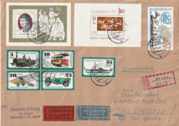 Germany DDR Cover Registered Einschreiben - 1977 - Sozphilex Kleist Transportation Museum Dresden Locomotive Airplane - Lettres & Documents