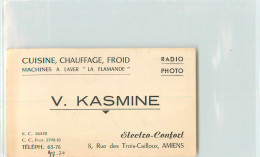 22554 - AMIENS - CARTE DE COMMERCE - CUISNIE CHAUFFAGE FROID / V KASMINE / 8 RUE DES TROIS CAILLOUX - Amiens