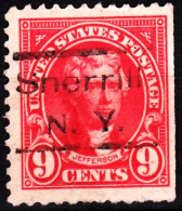 USA Precancels New York 1923 Sc561 9c Jefferson P.11. Sherrill / N. Y. Perf On 3 Sides - Prematasellado