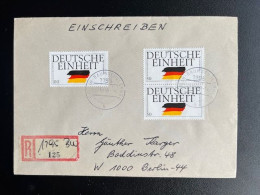 GERMANY 1990 REGISTERED LETTER BERLIN BAUMSCHULENWEG 03-10-1990 DUITSLAND DEUTSCHLAND EINSCHREIBEN - Storia Postale