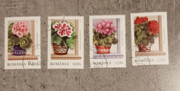 ROMANIA 2017 FLOWERS SET CTO-USED - Used Stamps