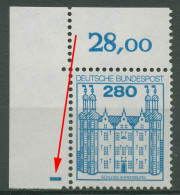 Bund 1982 Burgen & Schlösser Ecke Oben Links Mit Plattenzeichen 1142 Postfrisch - Unused Stamps