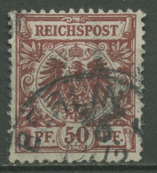 Deutsches Reich 1889 Krone/Adler 50 A Gestempelt Geprüft, Kl. Zahnfehler - Gebruikt