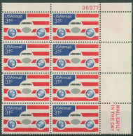 USA 1976 Flugpost Flugzeug 1201 8er-Block Mit Pl.-Nr. Postfrisch (C40702) - Plattennummern