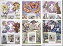 Congo Ex Zaire 2005, Scout, Mushrooms, Butterfly, Owls, Minerals, Birds, Gorilla, 6BF - Nuovi